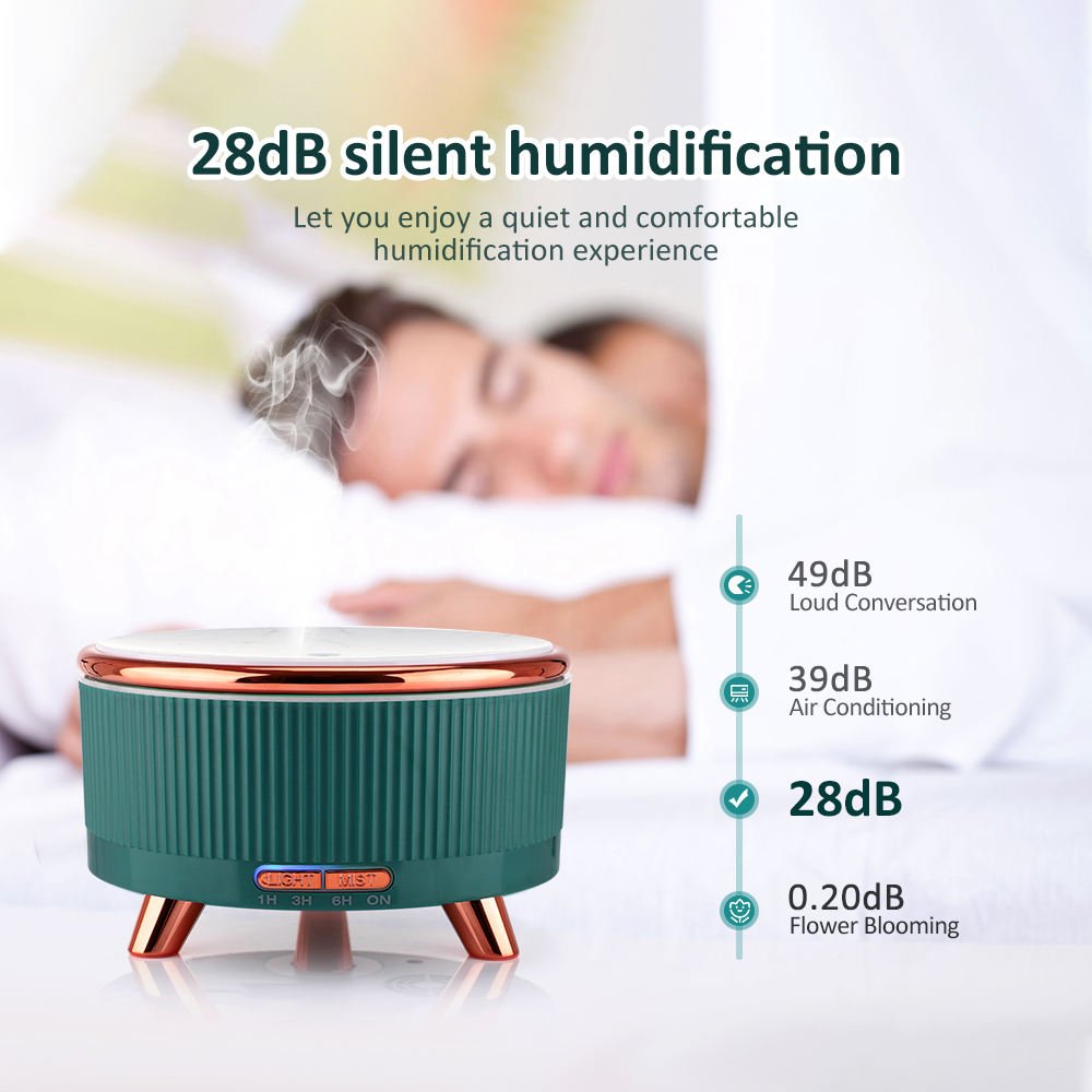Diffuseur d'arômes ultrasonique à grain de bois, mini 500 ml, humidificateur de bureau grande capacité - IVOIRART.COM