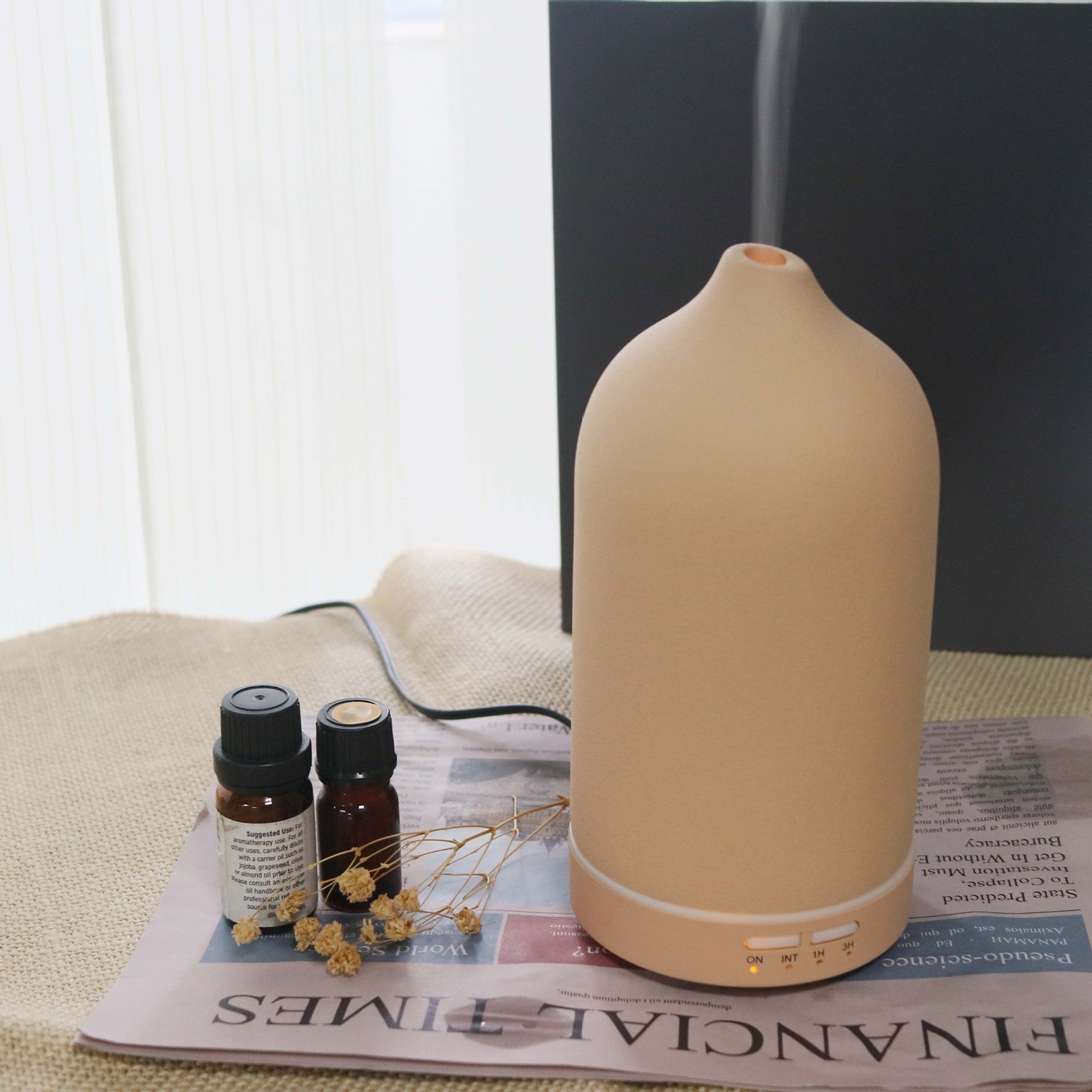 Diffuseur d'Arômes Ultrasonique en Céramique 5 Couleurs avec Humidificateur - IVOIRART.COM