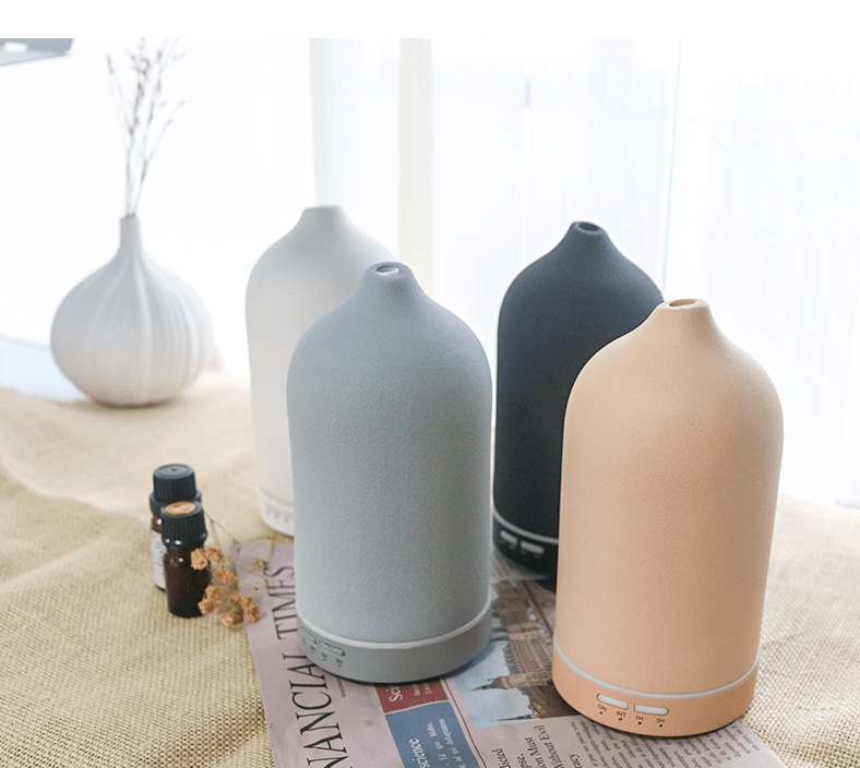 Diffuseur d'Arômes Ultrasonique en Céramique 5 Couleurs avec Humidificateur - IVOIRART.COM
