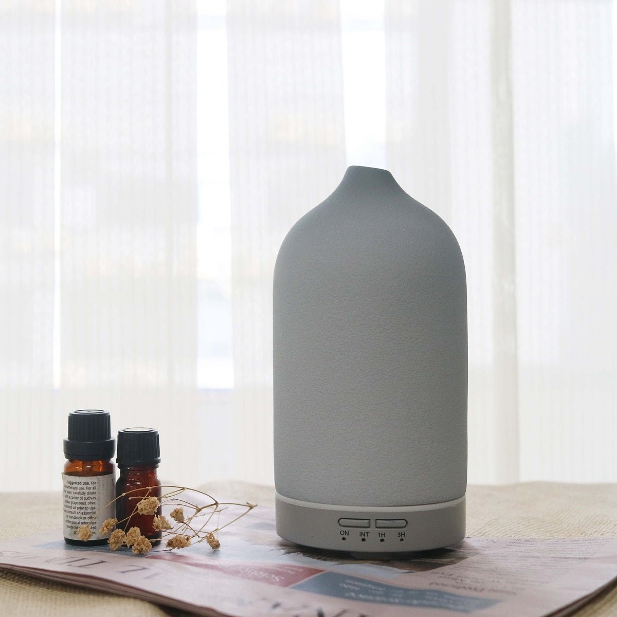 Diffuseur d'Arômes Ultrasonique en Céramique 5 Couleurs avec Humidificateur - IVOIRART.COM