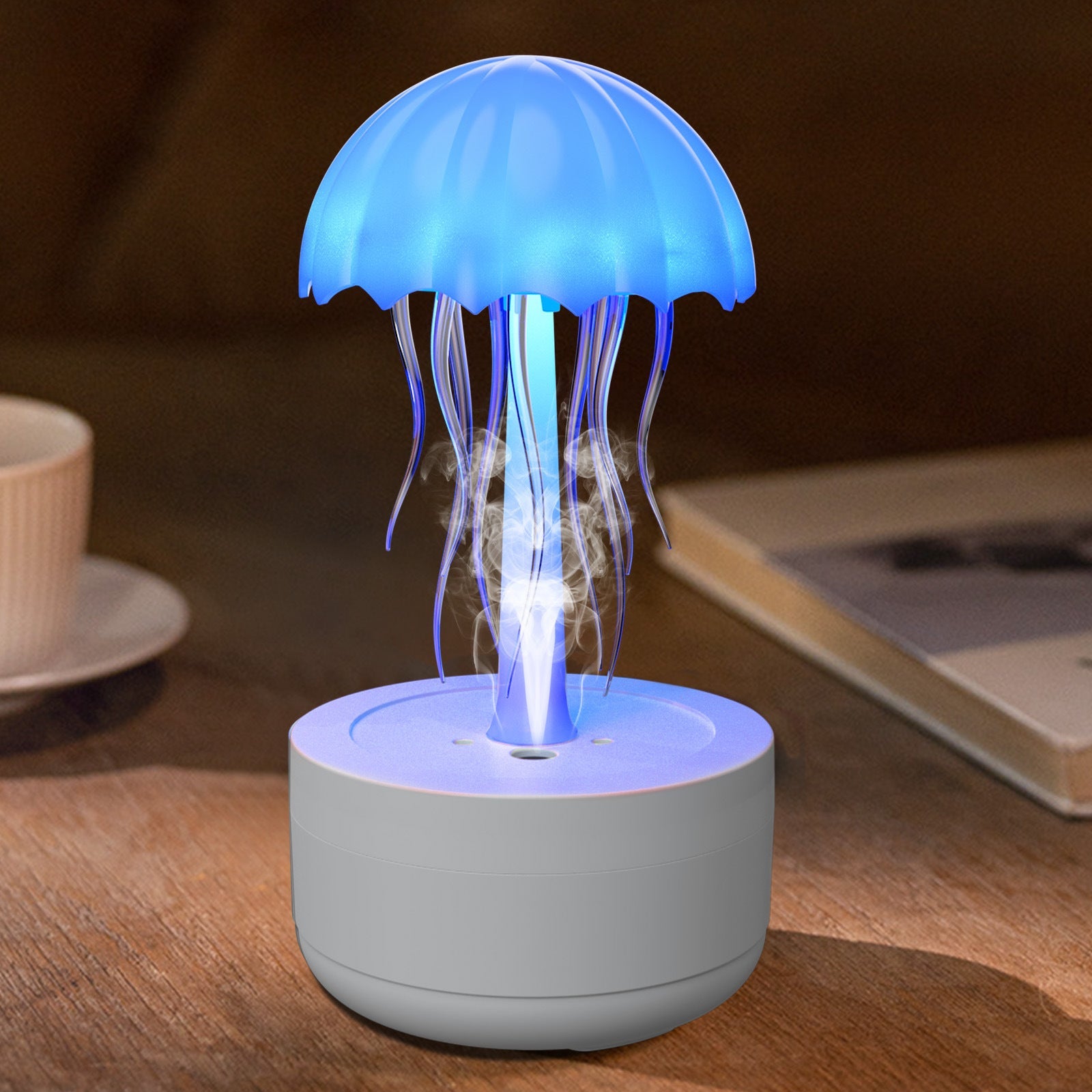Diffuseur d'Humidificateur Méduse avec Diffuseur d'Huiles Essentielles et Veilleuse - IVOIRART.COM