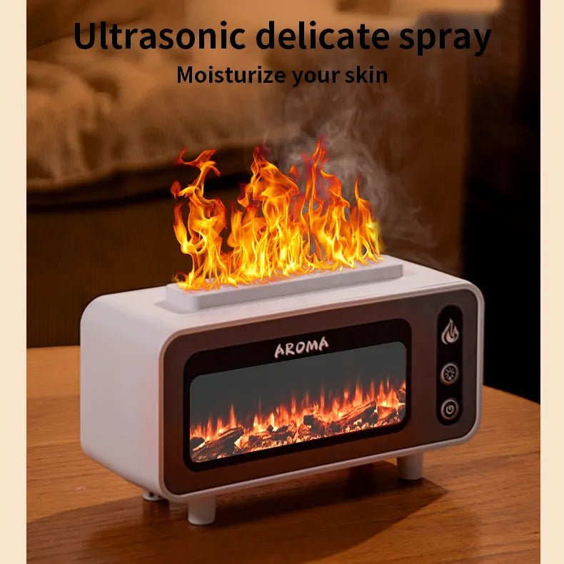 Diffuseur Ultrasonique Flamme 3D 200ml avec Lumière Multicolore et Arômes - IVOIRART.COM