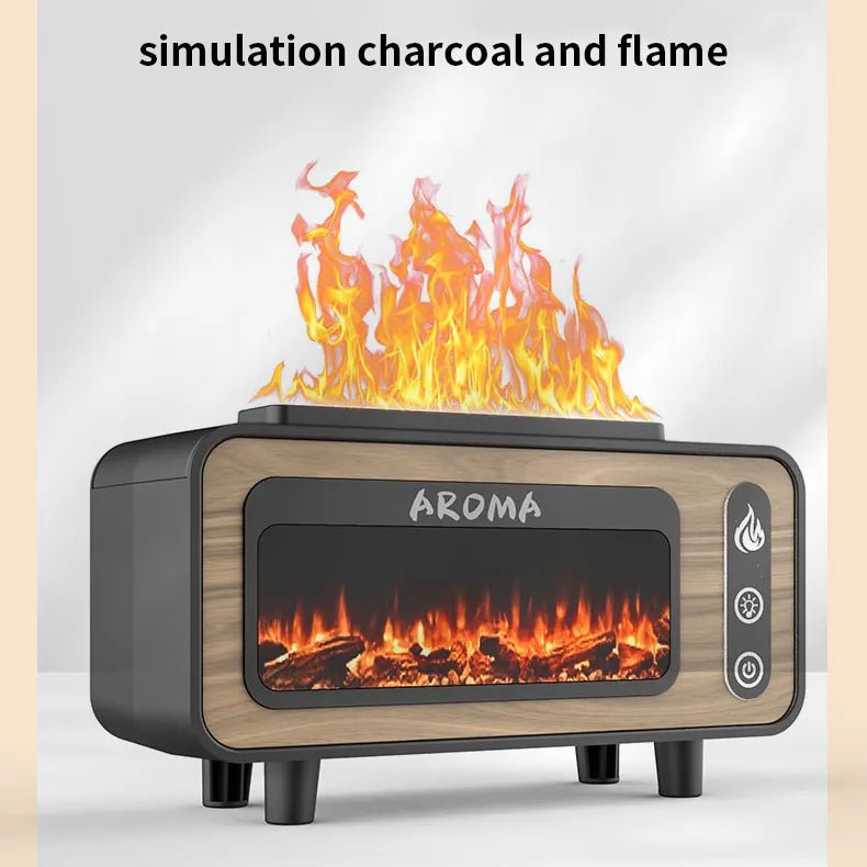 Diffuseur Ultrasonique Flamme 3D 200ml avec Lumière Multicolore et Arômes - IVOIRART.COM