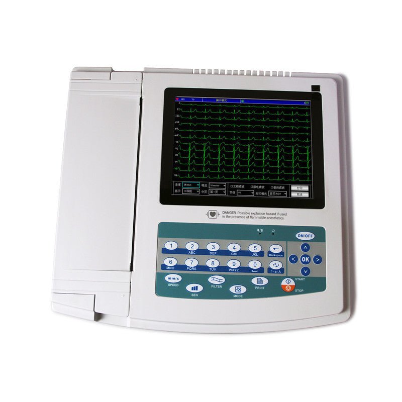 Digital 12 Channel 12 Lead Electrocardiograph Touch ECG EKG Machine PC Software Printer - IVOIRART.COM