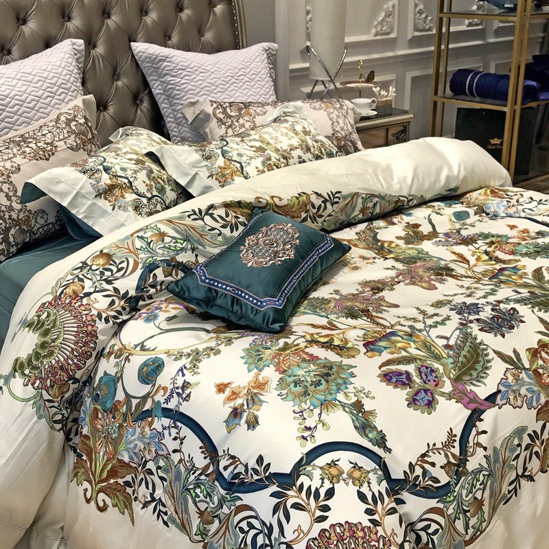 Digital Printed Cotton Fitted Sheet Bedding - IVOIRART.COM
