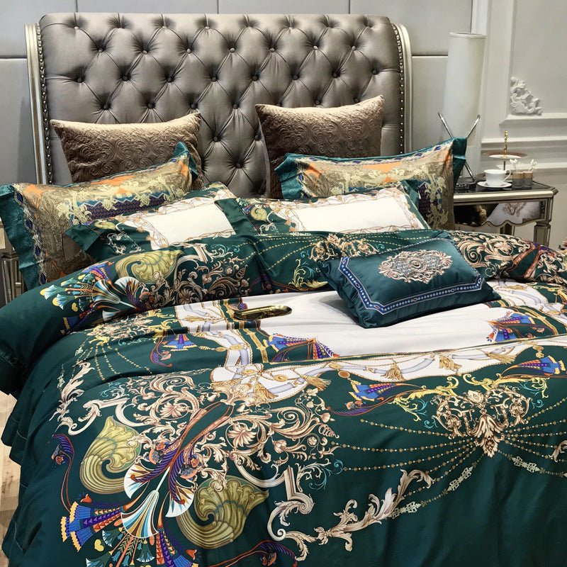 Digital Printed Cotton Fitted Sheet Bedding - IVOIRART.COM
