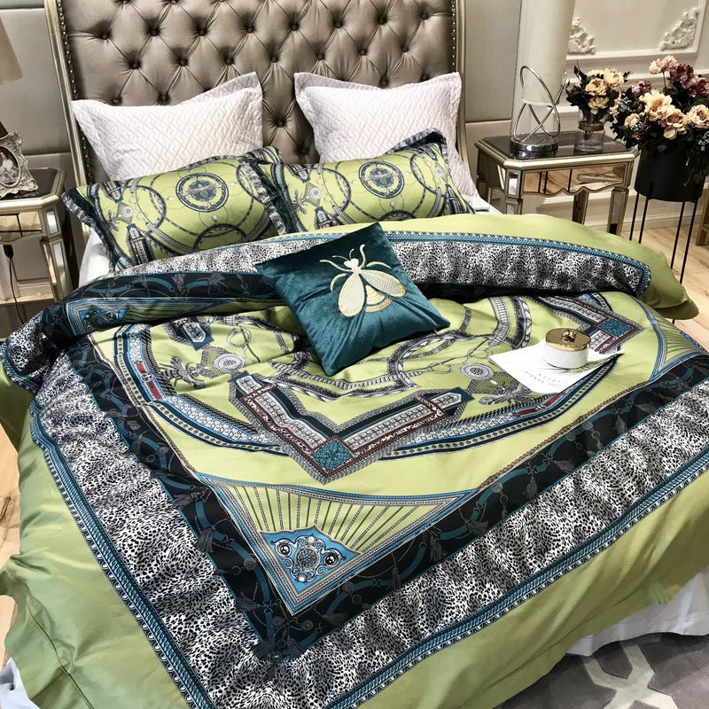 Digital Printed Cotton Fitted Sheet Bedding - IVOIRART.COM