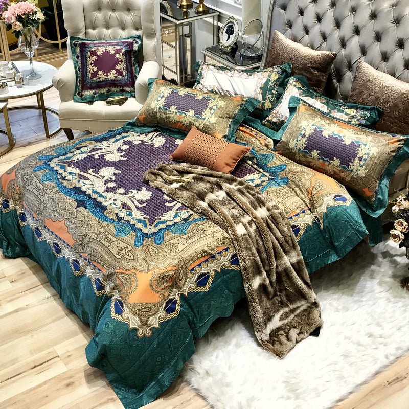 Digital Printed Cotton Fitted Sheet Bedding - IVOIRART.COM