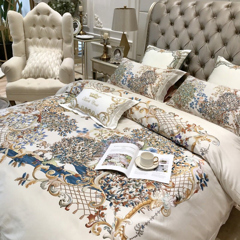 Digital Printed Cotton Fitted Sheet Bedding - IVOIRART.COM