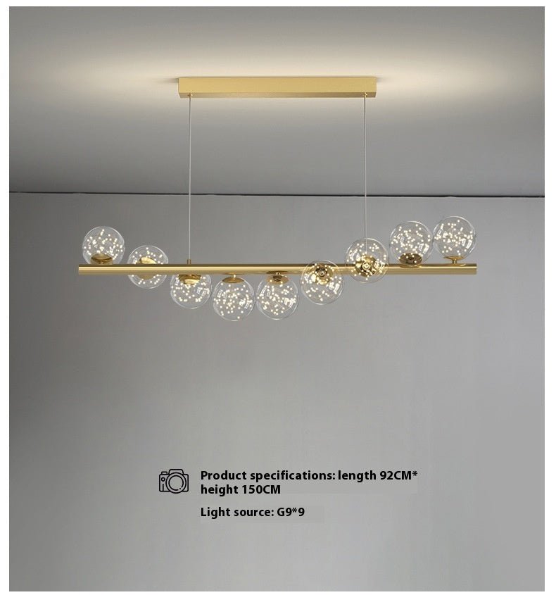 Dining Room Chandelier Creative 3D Long Chandelier - Iron Glass Shade LED 220V AC EU - IVOIRART.COM