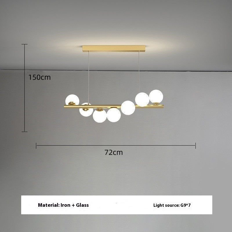 Dining Room Chandelier Creative 3D Long Chandelier - Iron Glass Shade LED 220V AC EU - IVOIRART.COM