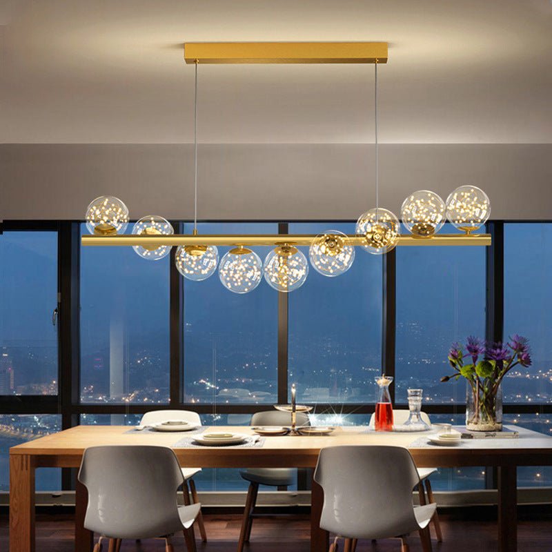 Dining Room Chandelier Creative 3D Long Chandelier - Iron Glass Shade LED 220V AC EU - IVOIRART.COM