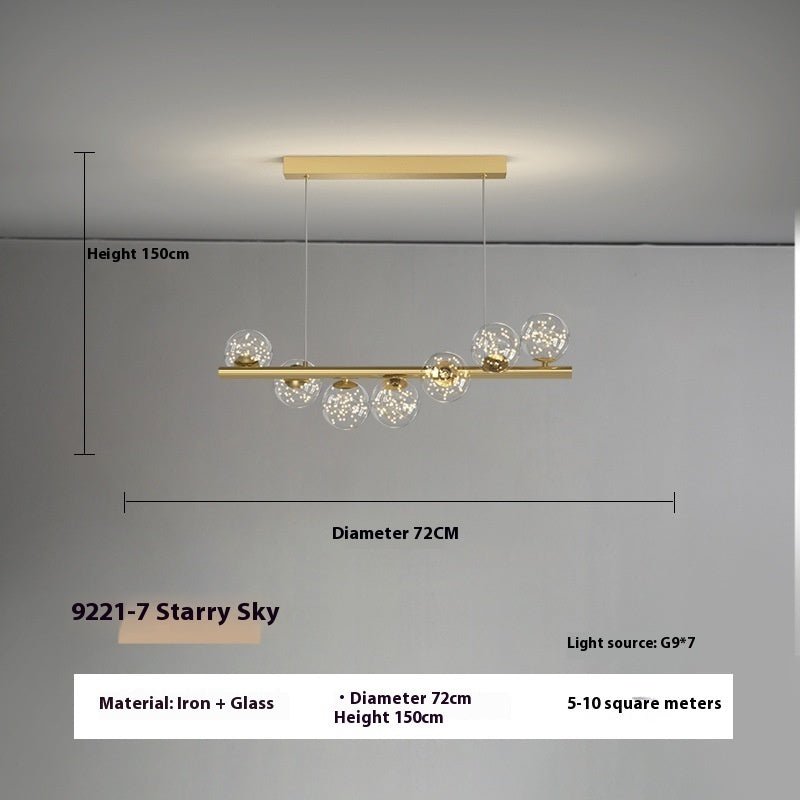 Dining Room Chandelier Creative 3D Long Chandelier - Iron Glass Shade LED 220V AC EU - IVOIRART.COM
