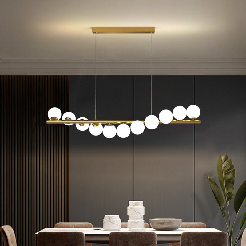 Dining Room Chandelier Creative 3D Long Chandelier - Iron Glass Shade LED 220V AC EU - IVOIRART.COM