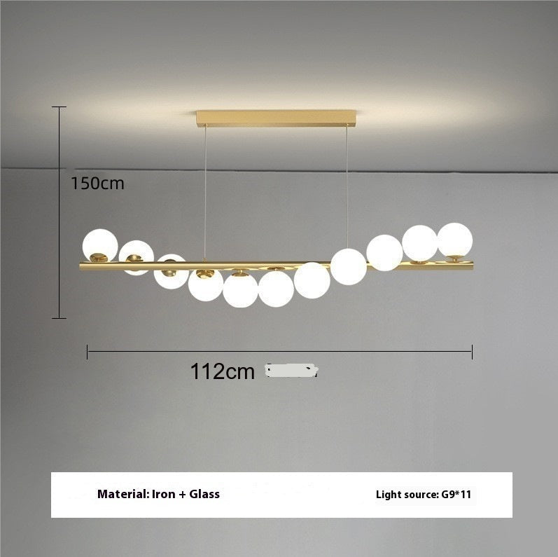 Dining Room Chandelier Creative 3D Long Chandelier - Iron Glass Shade LED 220V AC EU - IVOIRART.COM