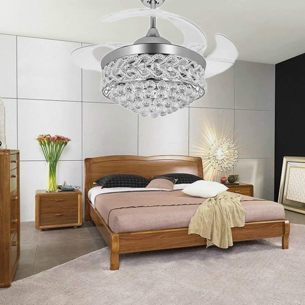 Dining Room Crystal Invisible Fan Lamp - IVOIRART.COM