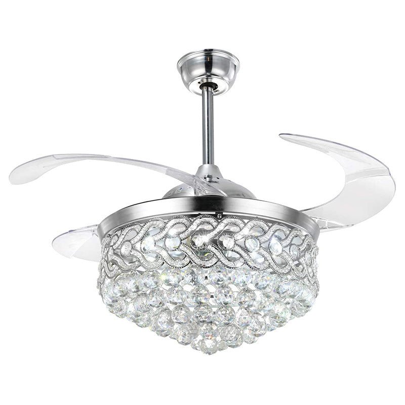 Dining Room Crystal Invisible Fan Lamp - IVOIRART.COM