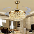 Dining Room Crystal Invisible Fan Lamp - IVOIRART.COM