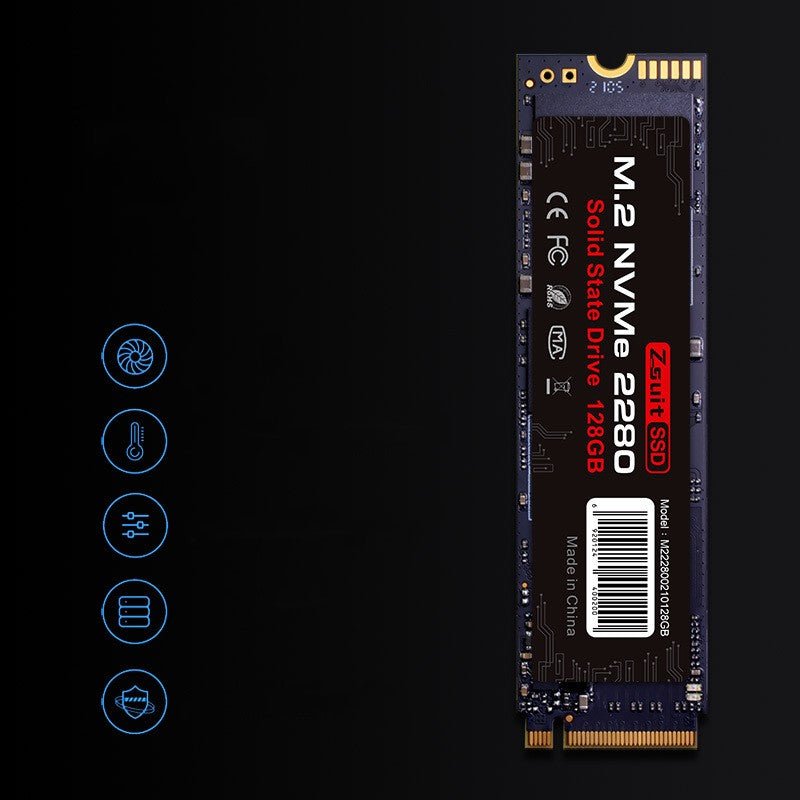 Disque SSD 12G M.2 2280 NVMe pour Ordinateur Portable et Bureau, 128 Go, Rouge Métal - IVOIRART.COM