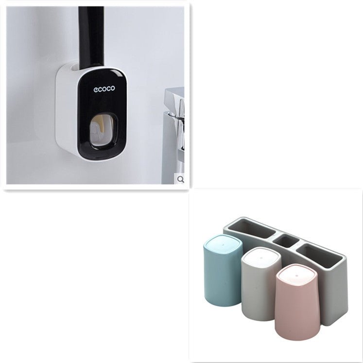 Distributeur Automatique de Dentifrice Mural avec Support et Accessoires de Salle de Bain - IVOIRART.COM