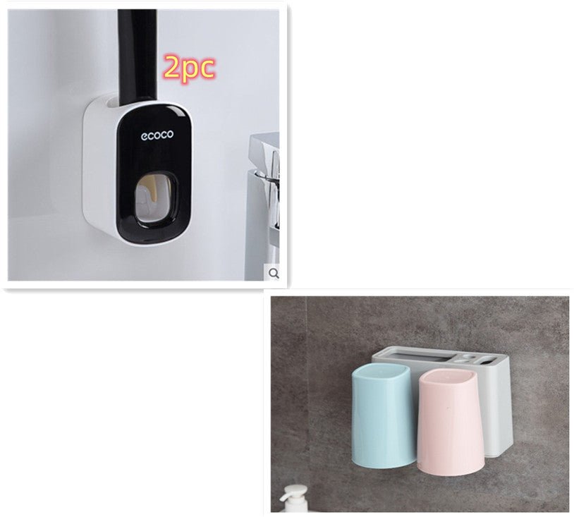 Distributeur Automatique de Dentifrice Mural avec Support et Accessoires de Salle de Bain - IVOIRART.COM