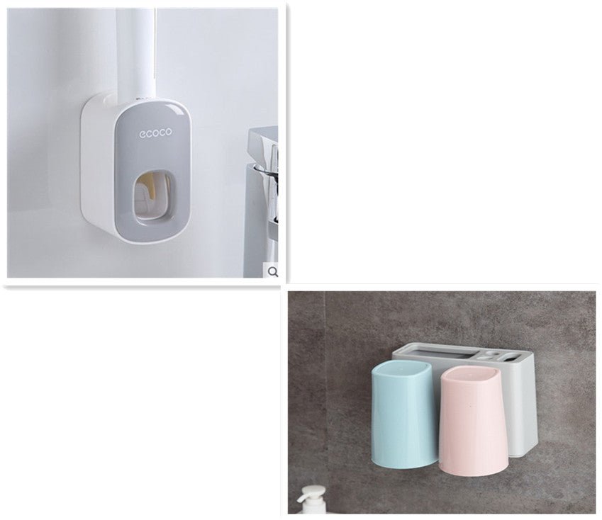 Distributeur Automatique de Dentifrice Mural avec Support et Accessoires de Salle de Bain - IVOIRART.COM