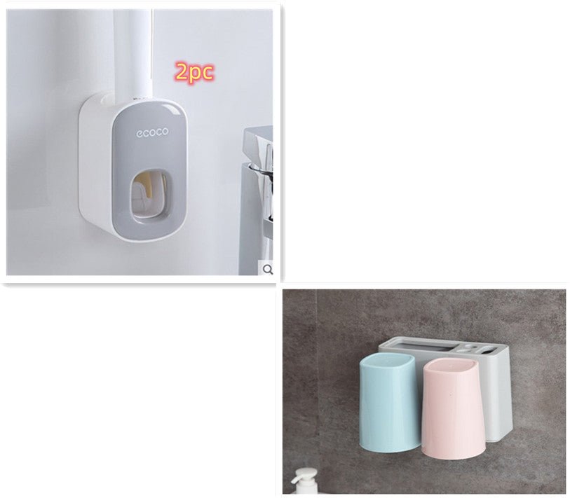 Distributeur Automatique de Dentifrice Mural avec Support et Accessoires de Salle de Bain - IVOIRART.COM
