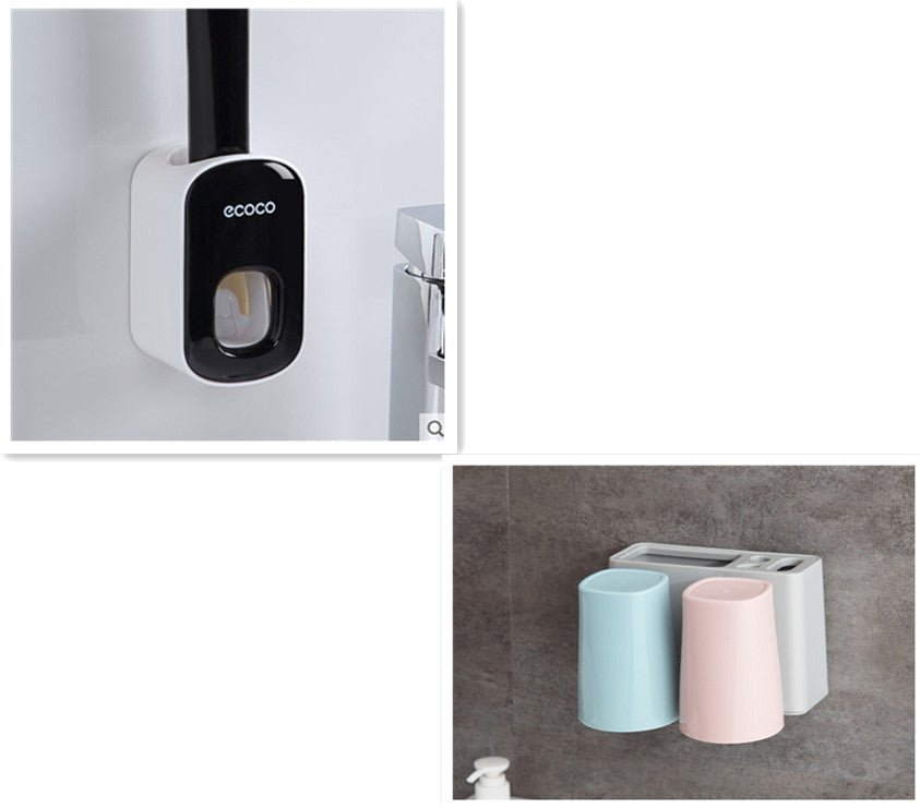 Distributeur Automatique de Dentifrice Mural avec Support et Accessoires de Salle de Bain - IVOIRART.COM
