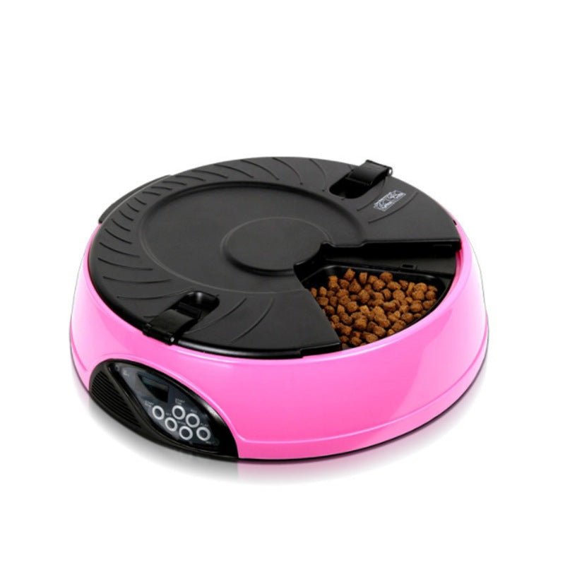 Distributeur Automatique de Nourriture pour Animaux avec 6 Compartiments - IVOIRART.COM