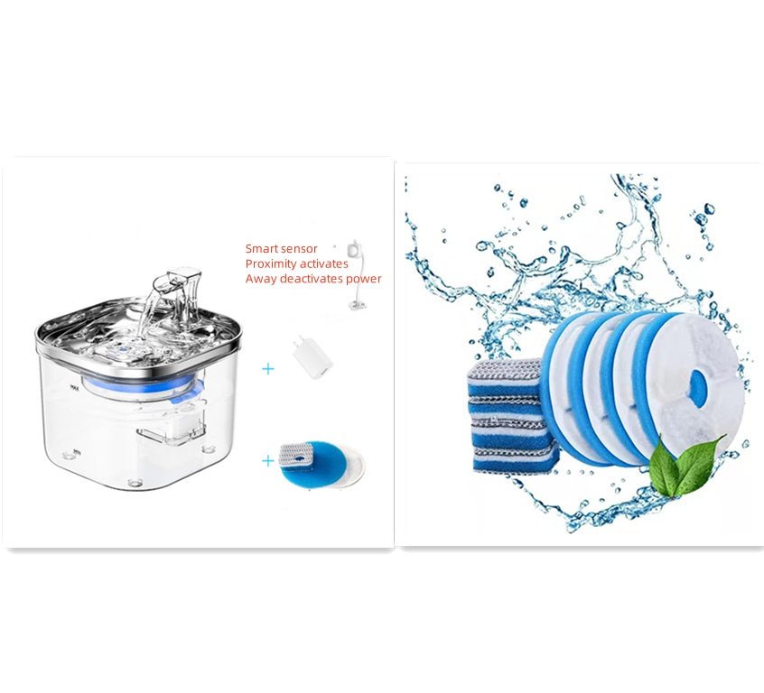Distributeur Automatique d'Eau Circulante en Acier Inoxydable pour Chats et Chiens, Fontaine Intelligente, Accessoires pour Animaux - IVOIRART.COM