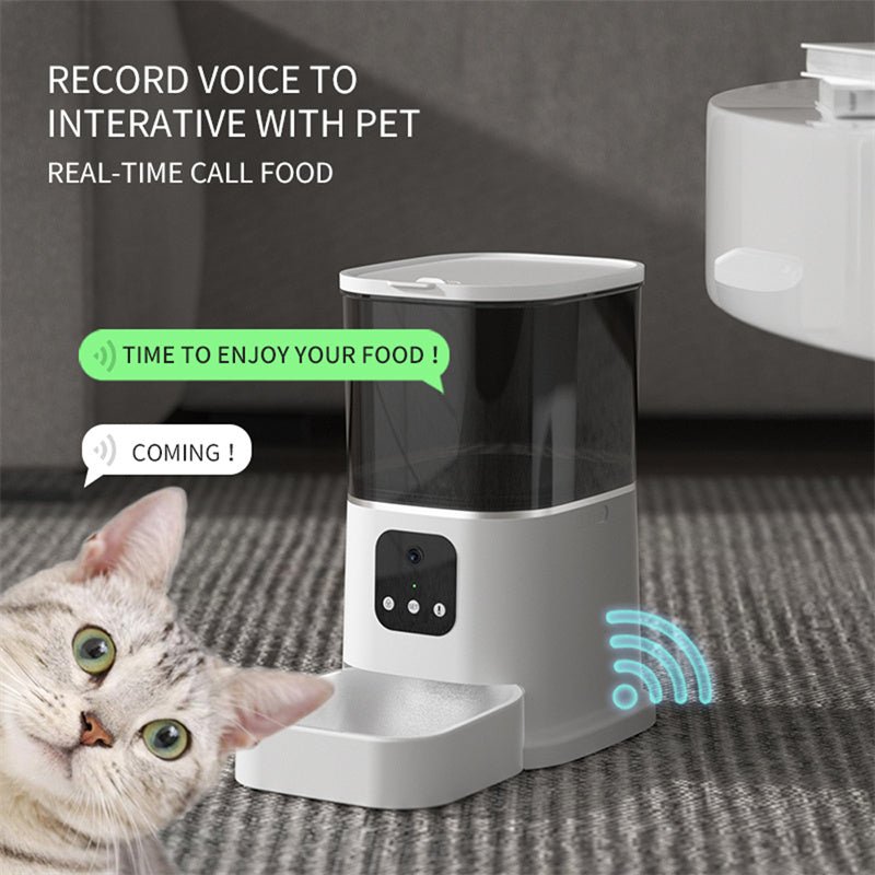 Distributeur automatique pour animaux grande capacité avec enregistreur vocal intelligent, contrôle APP, minuterie, Wi-Fi - IVOIRART.COM