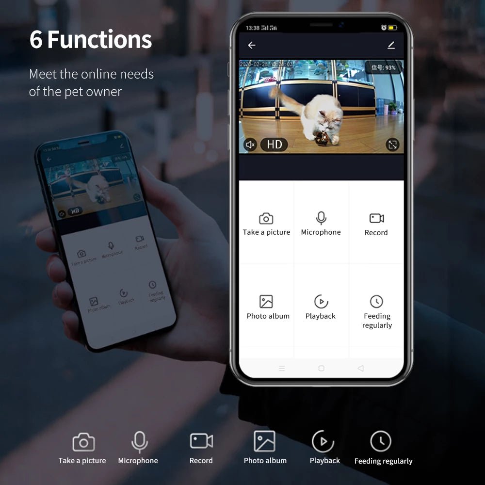 Distributeur de Nourriture Automatique 4L pour Chiens et Chats avec Caméra 1080P et Application - IVOIRART.COM