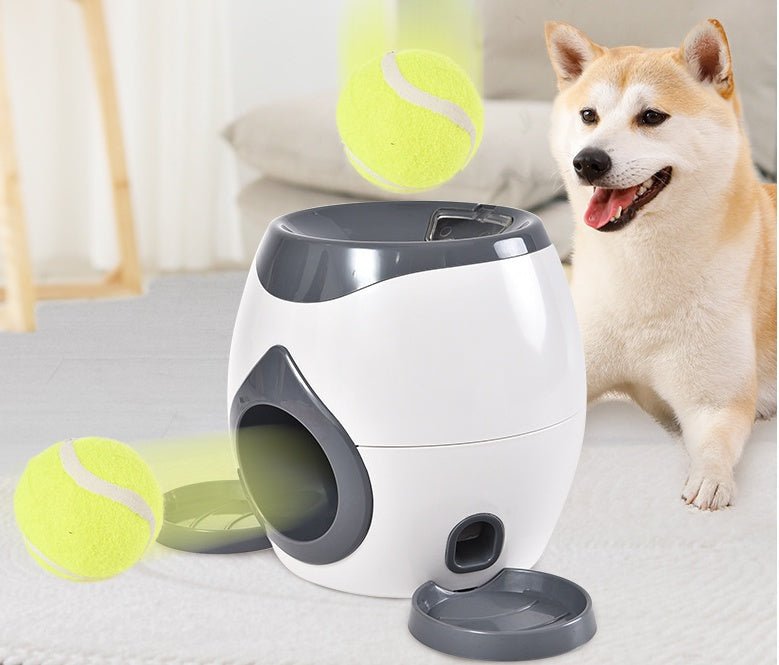 Distributeur Intelligent de Friandises avec Lanceur de Balles de Tennis pour Animaux - IVOIRART.COM