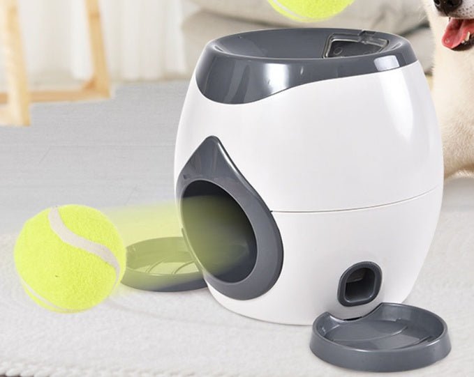 Distributeur Intelligent de Friandises avec Lanceur de Balles de Tennis pour Animaux - IVOIRART.COM