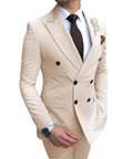 Double Breasted Wedding Groomsman Suit - IVOIRART.COM