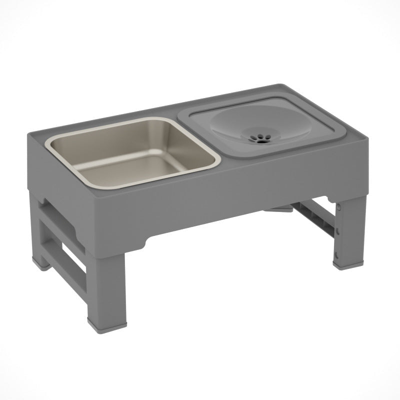 Double Gamelles pour Chiens avec Support en Acier Inoxydable, Hauteur Ajustable, Grand Bol Élevé pour Nourriture et Eau, Accessoires pour Animaux - IVOIRART.COM