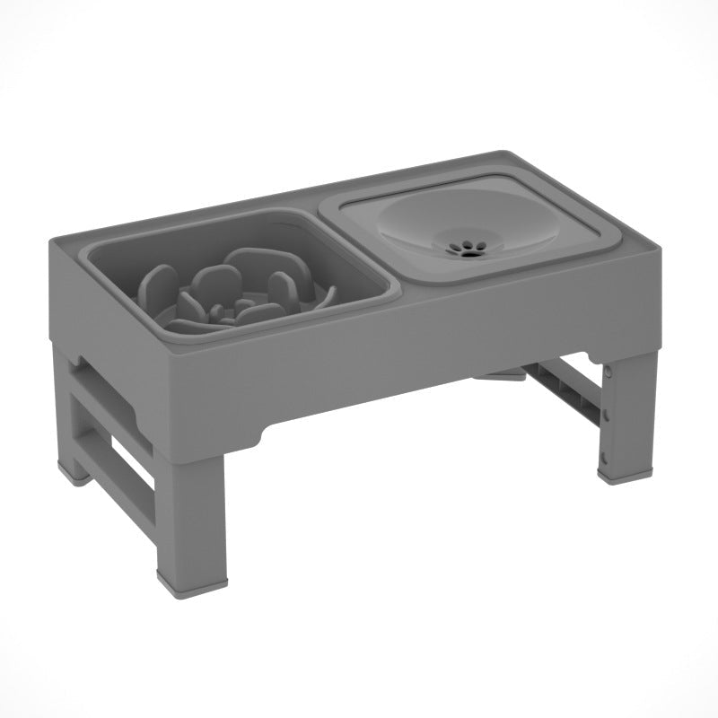 Double Gamelles pour Chiens avec Support en Acier Inoxydable, Hauteur Ajustable, Grand Bol Élevé pour Nourriture et Eau, Accessoires pour Animaux - IVOIRART.COM