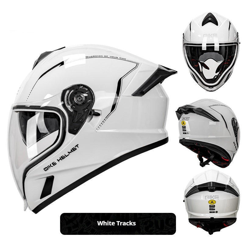 Double Lens Big Tail Motorcycle Helmet - IVOIRART.COM