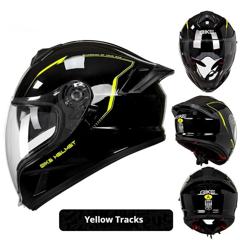 Double Lens Big Tail Motorcycle Helmet - IVOIRART.COM