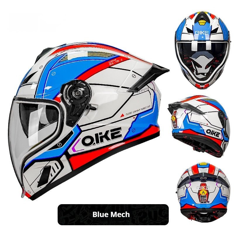 Double Lens Big Tail Motorcycle Helmet - IVOIRART.COM