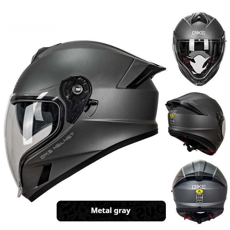 Double Lens Big Tail Motorcycle Helmet - IVOIRART.COM