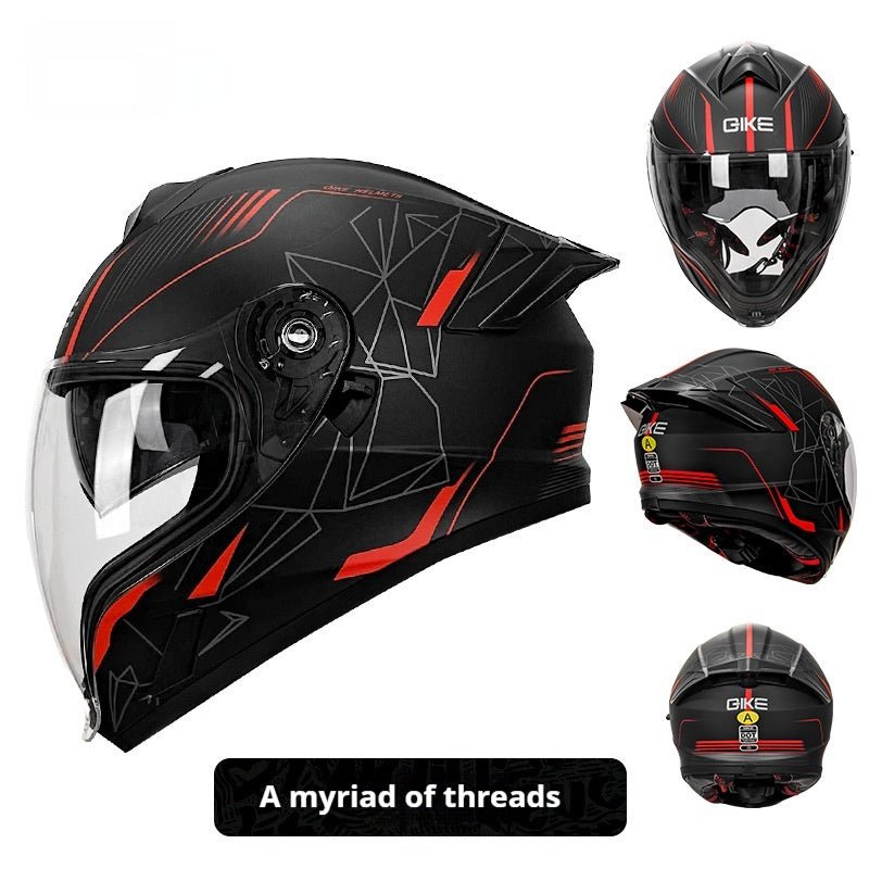 Double Lens Big Tail Motorcycle Helmet - IVOIRART.COM