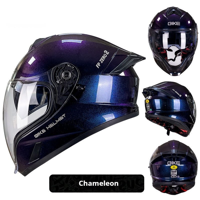 Double Lens Big Tail Motorcycle Helmet - IVOIRART.COM