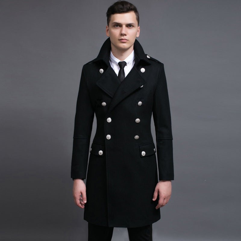 Double-row Retro Woolen Coat Man - IVOIRART.COM