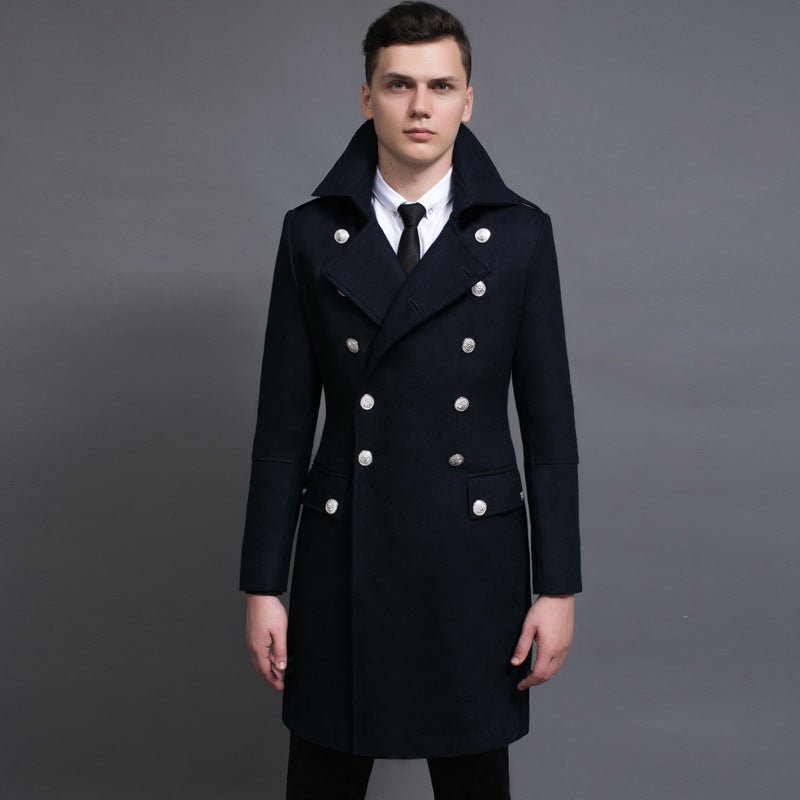 Double-row Retro Woolen Coat Man - IVOIRART.COM