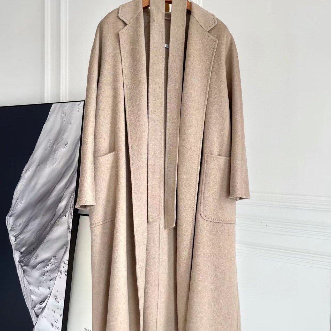 Double-sided Corrugated Cashmere Coat - IVOIRART.COM