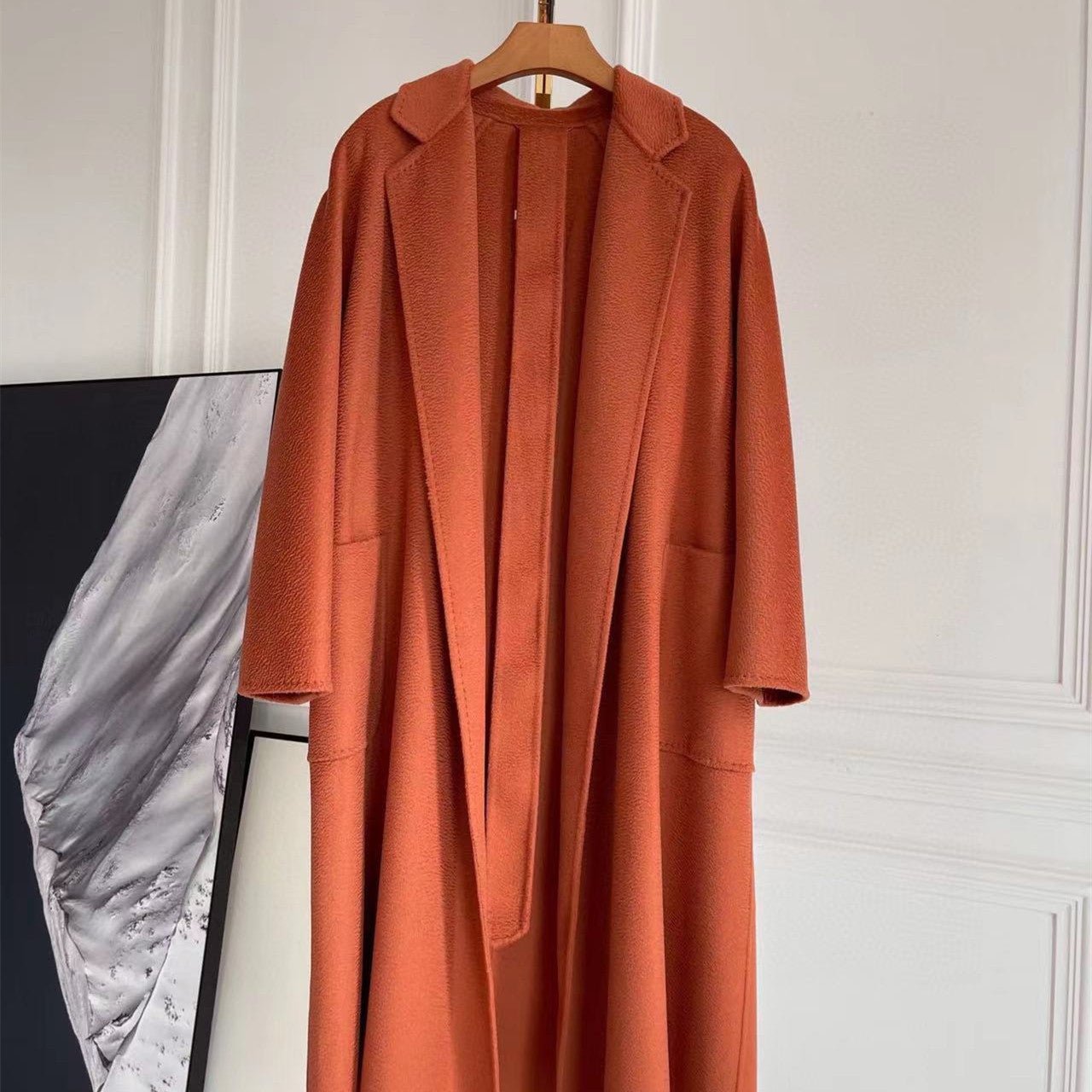 Double-sided Corrugated Cashmere Coat - IVOIRART.COM
