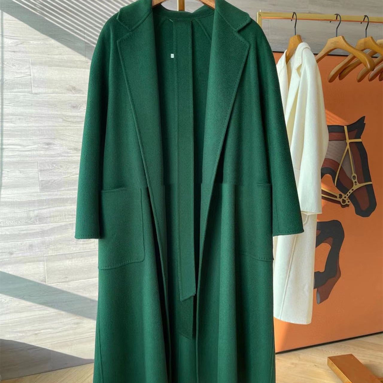Double-sided Corrugated Cashmere Coat - IVOIRART.COM