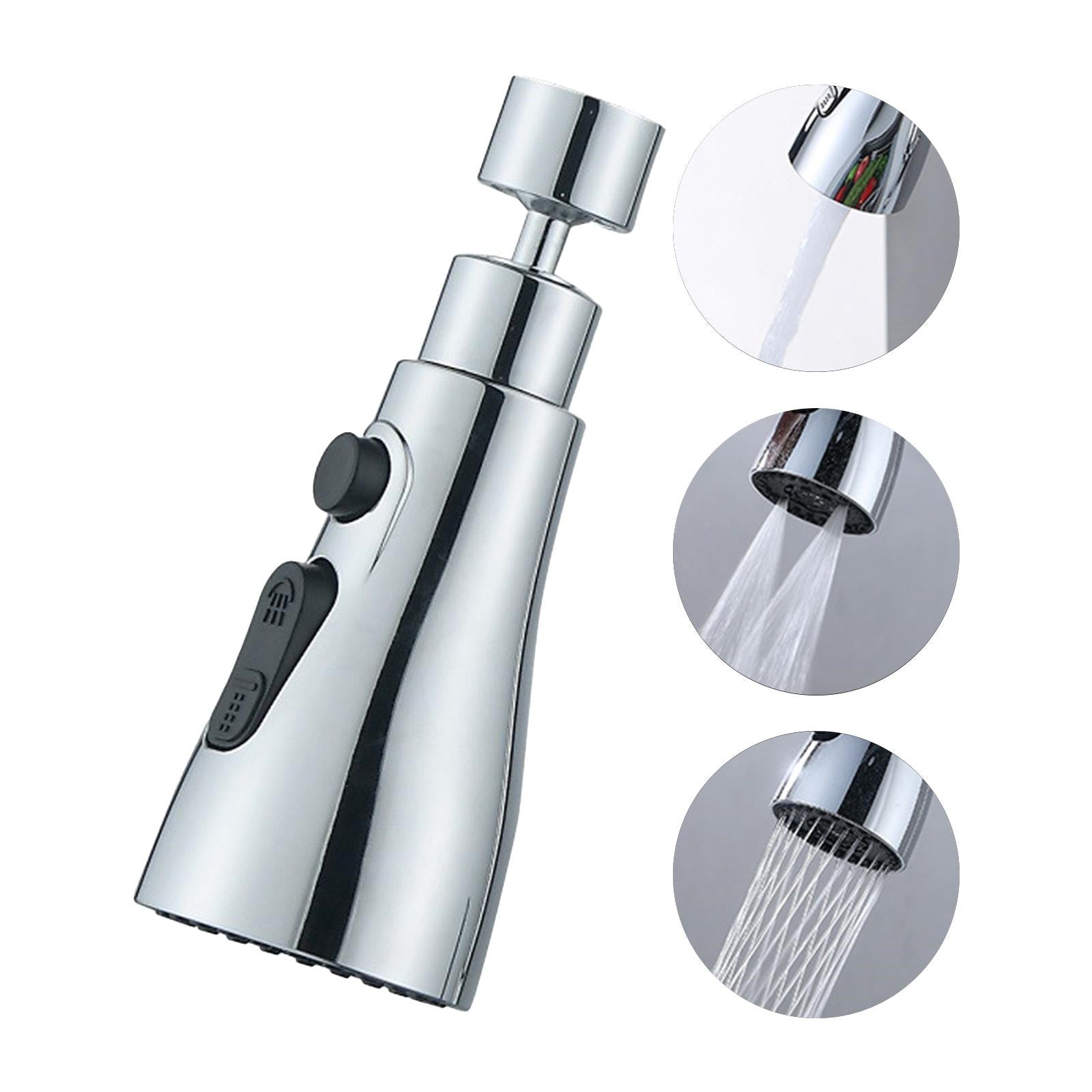 Douchette de robinet universelle sous pression anti-éclaboussures, rotation 360°, adaptateur économiseur d'eau à trois vitesses - IVOIRART.COM