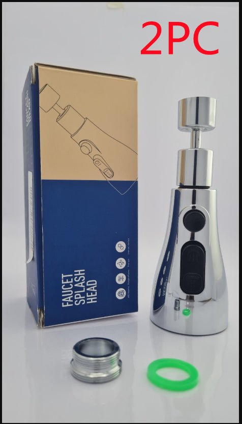Douchette de robinet universelle sous pression anti-éclaboussures, rotation 360°, adaptateur économiseur d'eau à trois vitesses - IVOIRART.COM